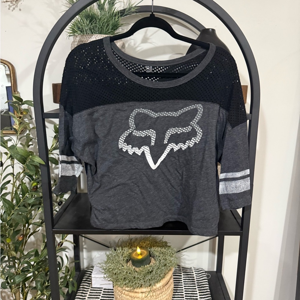 Fox Black Crop Top size small